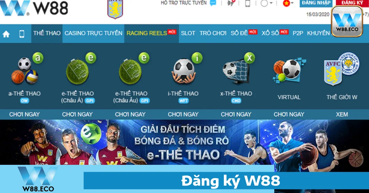 đăng ký tài khoản tại W88